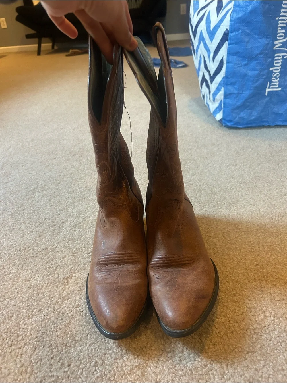 Ariat women’s Brown Leather Cowboy Boots - Picture 1 of 5